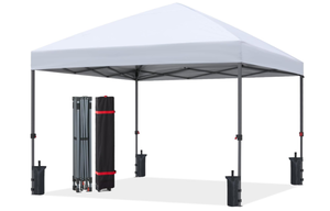 lot 231 image: ABCCANOPY 10 ft x 10 ft Easy Pop up Outdoor Portable Instant One Push Function Canopy Tent with Air Vent, White (SLIGHTLY USED)