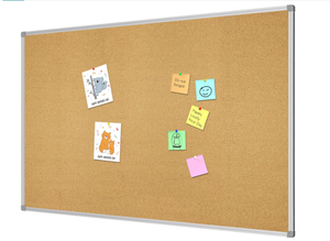 lot 122 image: Lockways Large 60 x 36 Large Cork Board Bulletin Board, Framed CorkBoard, Wall-Mounted Notice Message Pin Board, Silver Aluminium Framed