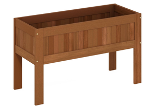 lot 129 image: Furinno Tioman Outdoor Elevated Standing Planter Box, Raised Garden Bed with Legs, Natural