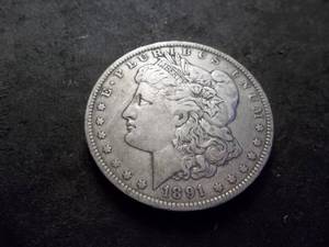 lot 3 image: 1891 O Morgan Silver Dollar