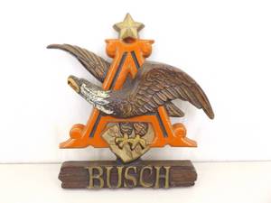 lot 1 image: Vintage Anheuser-Busch Hanging Wall Sign