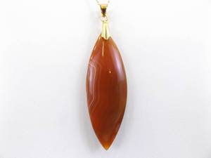 lot 57 image: .925 Sterling Silver Agate Vermeil Pendant Necklace