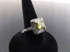 lot 63 image: .925 Sterling Silver Peridot Ring Size 10