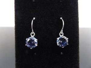 lot 73 image: .925 Sterling Silver Mystic Quartz Dangle Hook Earrings