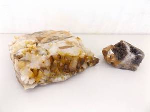 lot 15 image: 2 LARGE Raw Quartz Geode Specimens
