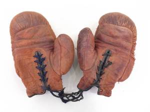 lot 18 image: Antique Leather Boxing Gloves