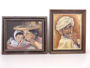 lot 92 image: 2 Signed Oil on Canvas Wood Framed Paintings Signed J. Lee