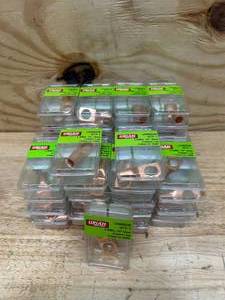 lot 86 image: Crimp-on Copper Battery Cable Lug, 2 AWG   Stud (lot of 39)