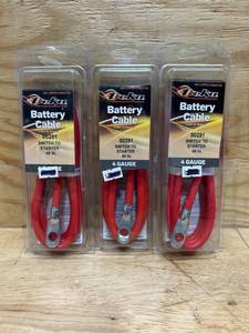 lot 103 image: Switch to Starter Battery Cable 4ga 49 Red Deka 00291 (lot of 3)