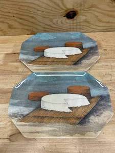 lot 109 image: 10x15 Melamine Hexagon Cheese Serving Platter - John Derian for Target (lot of 2)