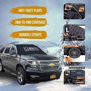 lot 111 image: Ice King Massive Windshield Snow Cover and Ice Mirror Cover Bundle - Huge Size Fits Any Car, Truck, SUV, Van or Automobile, Car Accessories - Keeps Ice & Snow Off