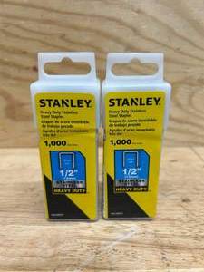 lot 130 image: Stanley T50 2764 in. W X 12 in. L 23 Ga. Narrow Crown Heavy Duty Staples 1000 pk (lot of 2)