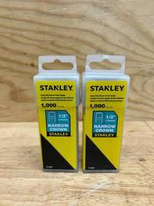 lot 132 image: Stanley Ct308T 12 Inch Heavy Duty Flat Narrow Crown Staples,Pack of 1000(Pack of 1000) (lot of 2)