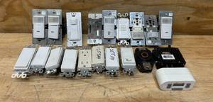 lot 169 image: LEVITON and other, Switches, plug ins, random accessories lot of 20