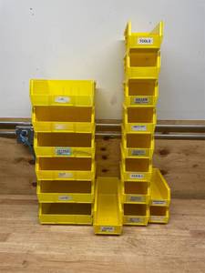 lot 230 image: Akrobins - Lot of 17 - Plastic Stackable Bins