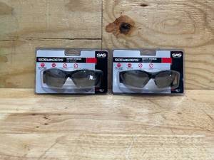 lot 239 image: SAS Safety - Lot of 2 - 541-0013 Sidewinder Eyewear with Clamshell, Silver LensBlack Frame