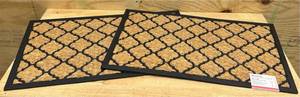lot 278 image: Beige Panama EMB Indoor, Outdoor 18 in. x 30 in. Rubber Backed Door Mat