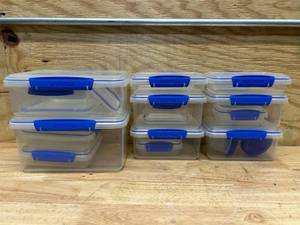 lot 292 image: Sistema KLIP IT Food Storage Container Set, Plastic, Blue, 34-Piece Set
