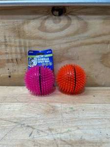 lot 298 image: PETSPORT Gorilla Spiky Ball lot of 2