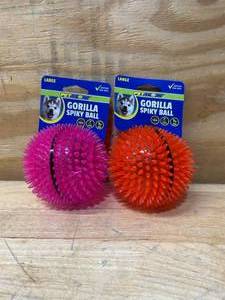 lot 299 image: PETSPORT Gorilla Spiky Ball lot of 2