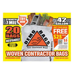 lot 23 image: Lot of Demobags 42-Gallon Contractor Heavy Duty Trash Bags (20-Count) Customer Returns See Pictures