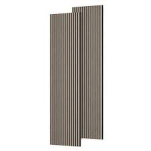 lot 60 image: comforthomi 0.9 in. x 1.71 ft. x 8.86 ft. Walnut AcousticSound Absorb 3D Oak Overlapping Wood Slat Decorative Wall Paneling 2-Pack Customer Returns See Pictures