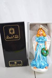 lot 38 image: Marshall Fields Christopher Radko Angel Christmas Ornament in Box