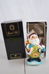 lot 39 image: Christopher Radko Marshall Fields Santa Glass Ornament w Box