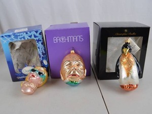 lot 43 image: Assorted Glass Holiday Ornaments Goebel, Bachmans, Christopher Radko