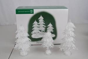 lot 48 image: Department 56 Icy Trees Small Set Christmas Village Decor