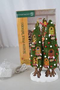 lot 61 image: Department 56 North Pole Woods Reindeer Condo Christmas Decor