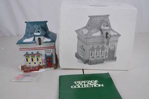 lot 63 image: 1994 Dept. 56 North Pole Series Beard Barber Shop with Box