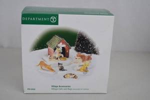 lot 68 image: Department 56 Village Accessories Cats and Dogs Figurine Set, Boxed