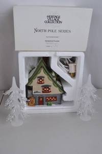 lot 75 image: Dept 56 Heritage Village North Pole Elf Bunkhouse with Box