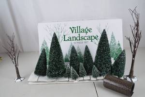 lot 104 image: Village Landscape 14-Piece Winter Village Tree and Accessory Set