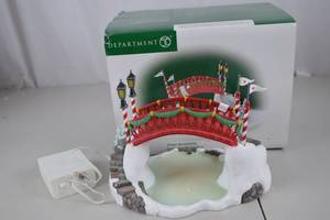 lot 115 image: Dept. 56 Bridge Over The Icy Pond Christmas Village Accessory