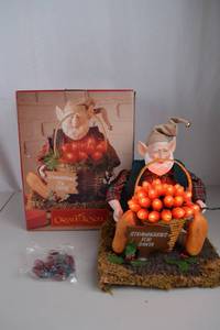 lot 119 image: Grandeur Noel Strawberries for Santa Lighted Elf Holiday Decoration