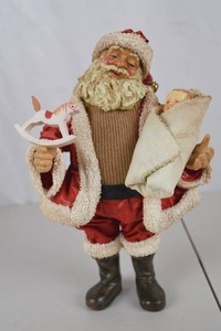 lot 133 image: 1988 Possible Dreams Ltd. Clothique Santa Figurine with Baby and Toy Horse