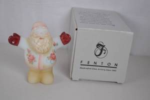 lot A-146 image: Fenton Hand Painted Santa Figurine with Box, Signed L. Everson, 5 in.