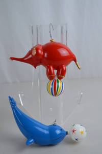 lot 170 image: Circus Animal Christmas Ornaments - Elephant and Seal