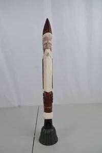 lot 193 image: Hand-Carved Wooden Santa Claus Christmas Figure, 20 Inches Tall