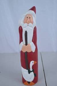 lot 203 image: Hand-Painted Santa Claus with Goose 13in Christmas Figure
