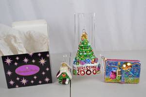 lot 236 image: Christopher Radko Christmas and New Year Glass Ornaments Lot