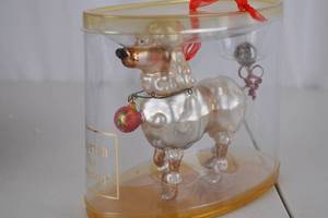 lot 244 image: Glass Poodle Christmas Ornament in Original Box