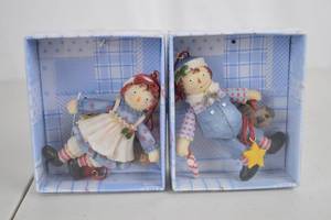 lot 248 image: Raggedy Ann and Andy Christmas Ornament Lot in Boxes