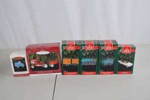 lot 249 image: Hallmark Keepsake Ornament Lot - Cars, Trains, and Tractor Series