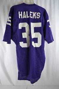 lot 395 image: Minnesota Vikings Game-Worn Sand-Knit Jersey #35 Haleks