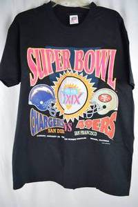 lot 409 image: Vintage Super Bowl XXIX Chargers vs 49ers Anvil T-Shirt Large