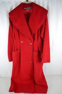 lot 436 image: Harve Benard Red Wool Double-Breasted Coat Size 8