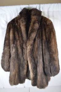 lot 438 image: Brown Real Fur Coat Medium Monogrammed NJD